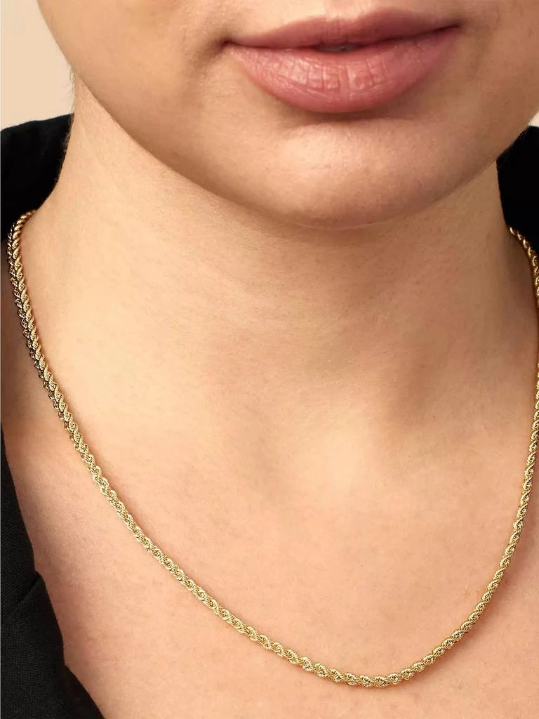 Oradina 14K Yellow Gold Roman Double Rope Necklace 4