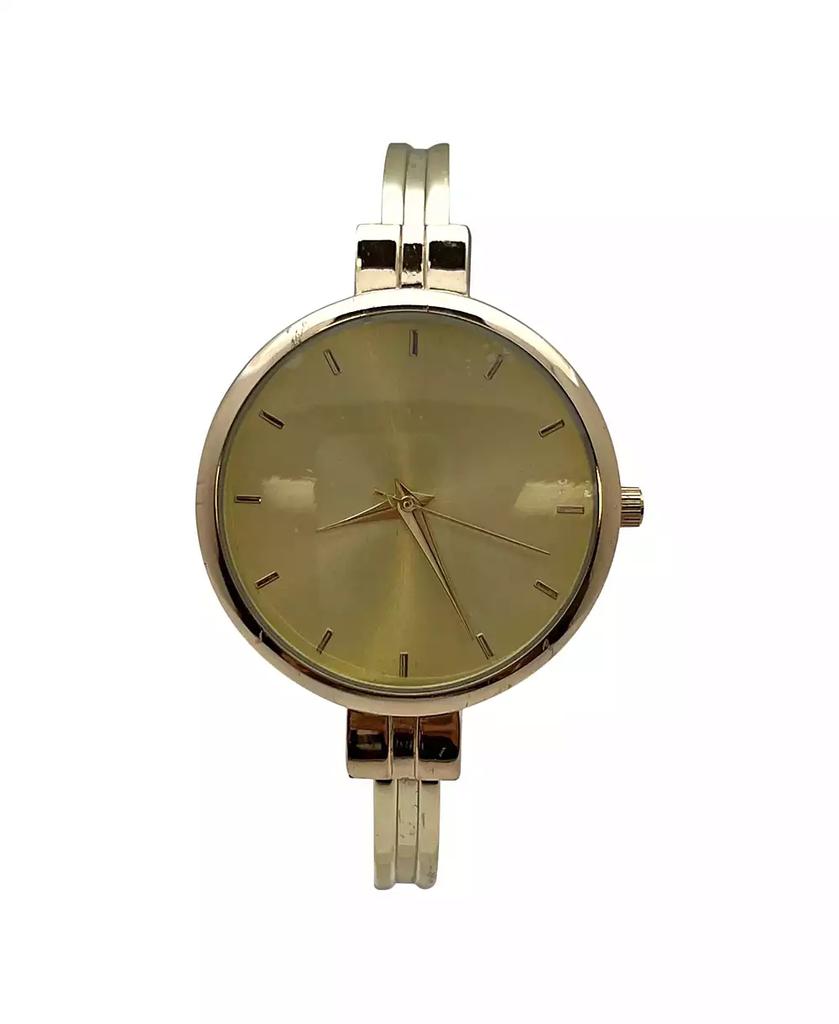 Olivia Pratt Gold Big Face Minimalist Bezel Bangle Women Watch