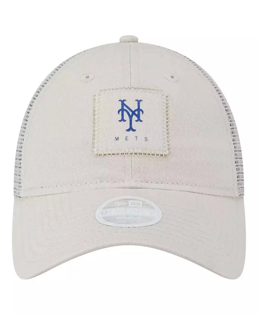 New Era Women's Light Beige New York Mets Square Stitch 9TWENTY Adjustable Hat 2
