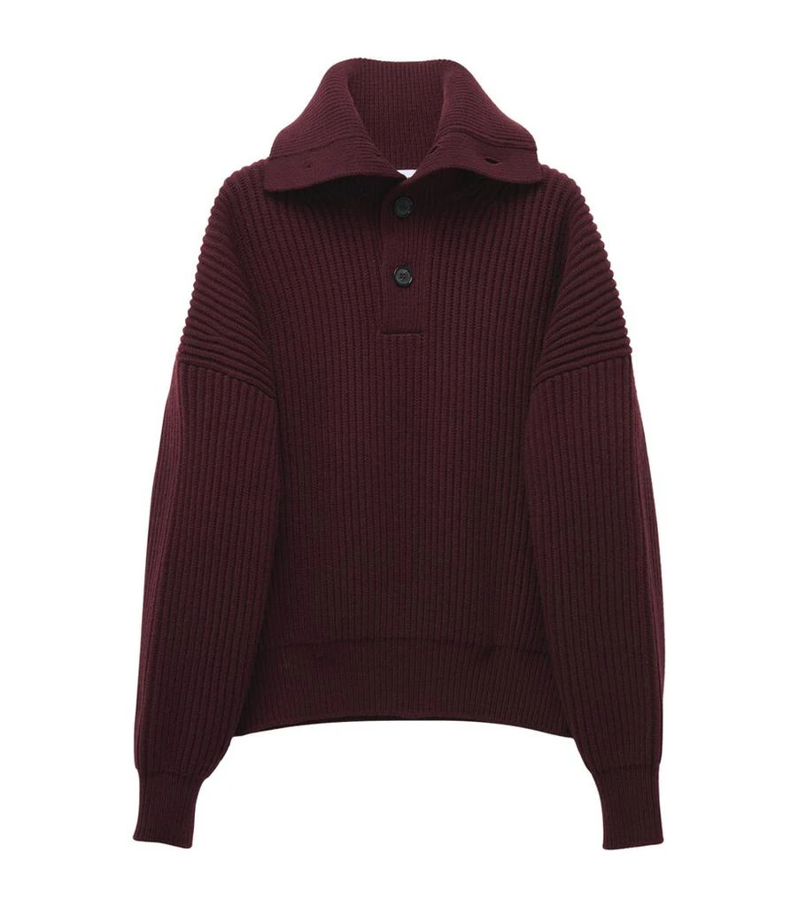 Alexander McQueen Wool-Cashmere Funnel-Neck Sweater 1