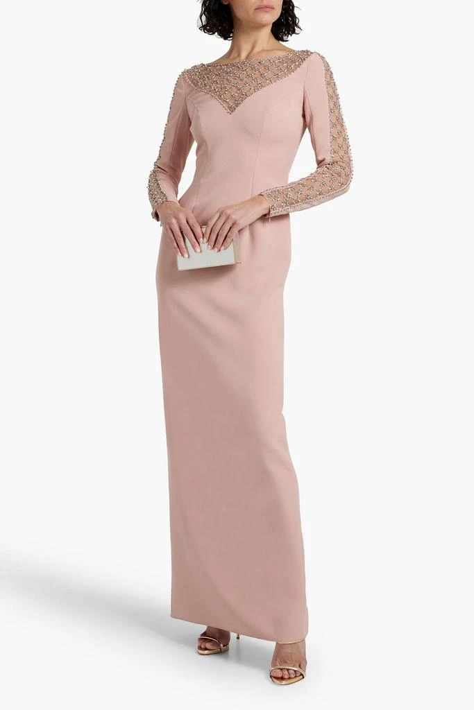 Jenny Packham Embellished tulle-paneled crepe gown 2