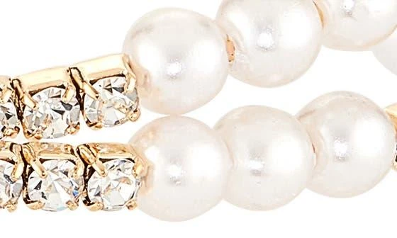 Tasha 2-Pack Assorted Faux Pearl Crisscross Bracelets 2