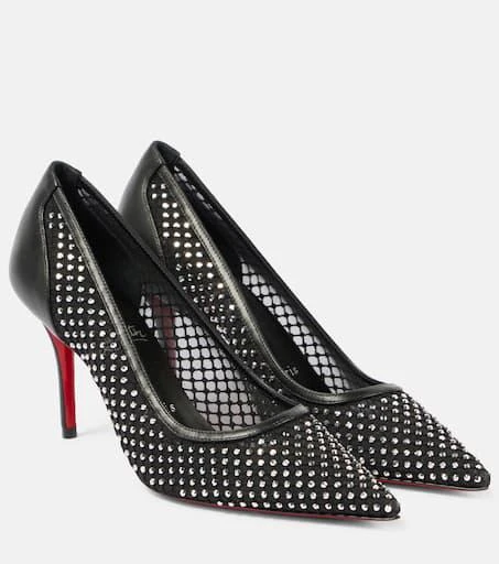 Christian Louboutin Apostropha 80 embellished mesh pumps 1