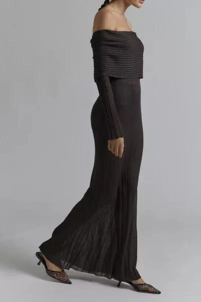 AFRM AFRM Tamlin Off-The-Shoulder Sheer Sweater Maxi Dress 3
