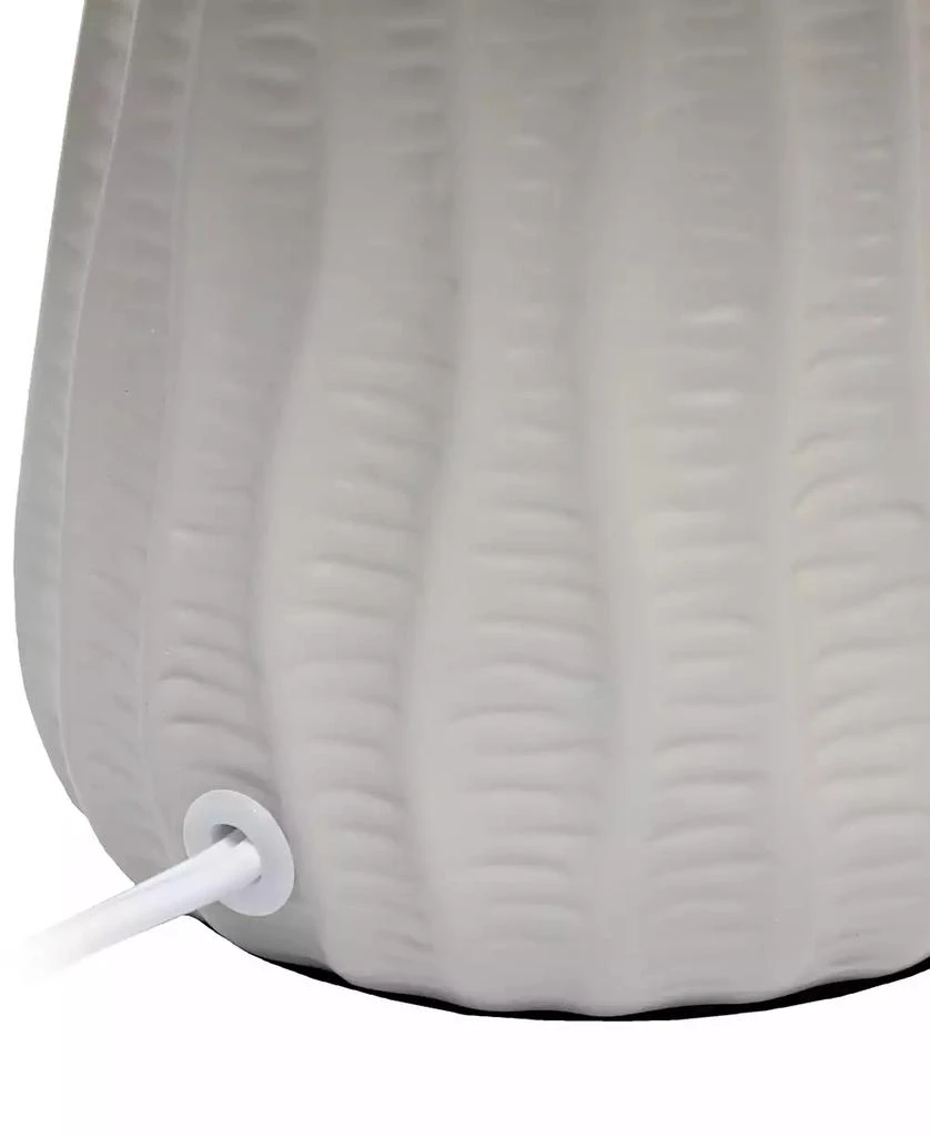 Simple Designs 11.02" Traditional Mini Modern Ceramic Texture Pastel Accent Bedside Table Desk Lamp with Matching Fabric Shade 59