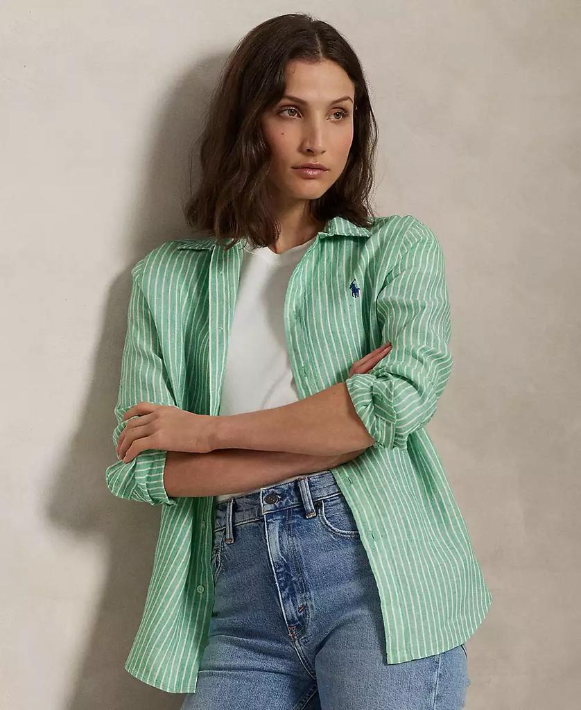 Ralph Lauren Women's Classic-Fit Striped 100% Linen Shirt