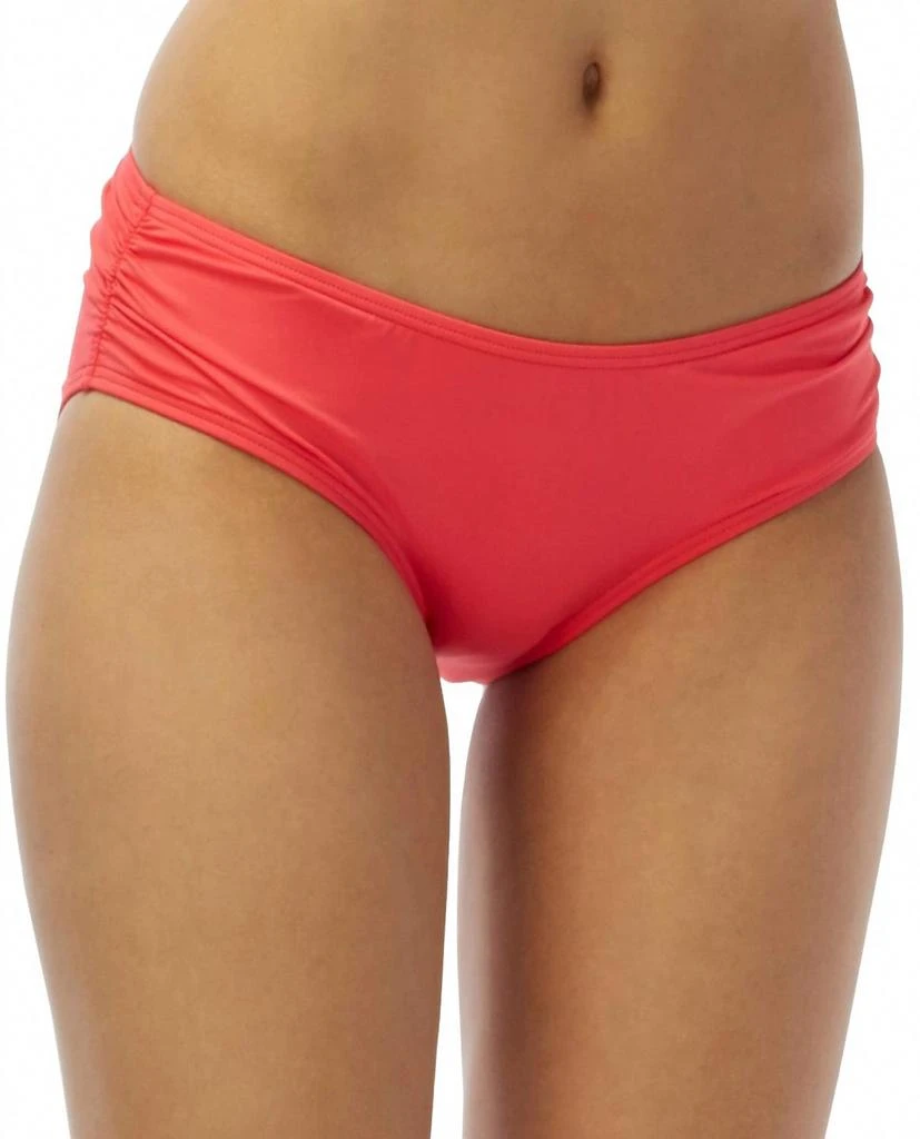 Coco Reef Side Shirred Bikini Bottom In Coral