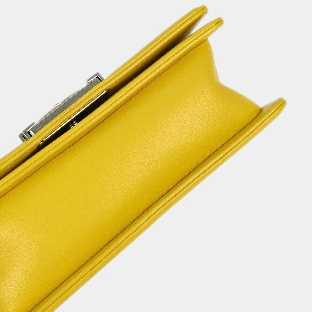 Chanel Chanel Yellow Tweed V Stitch Boy Small Double Chain Shoulder Bag 10