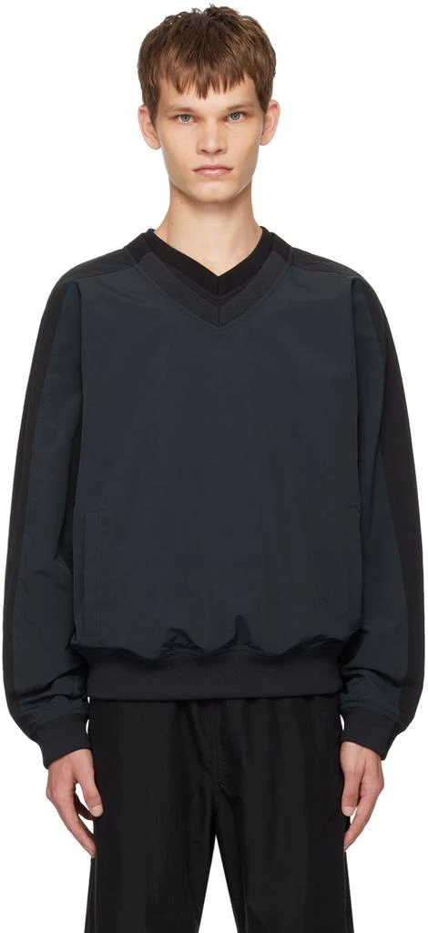 Calvin Klein Navy Double V-Neck Sweatshirt 1