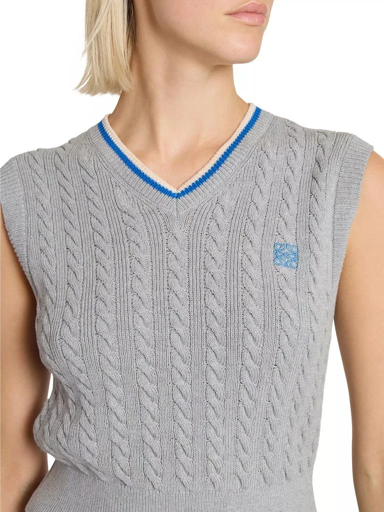 Loewe Cable-Knit Cotton Sweater Vest 5