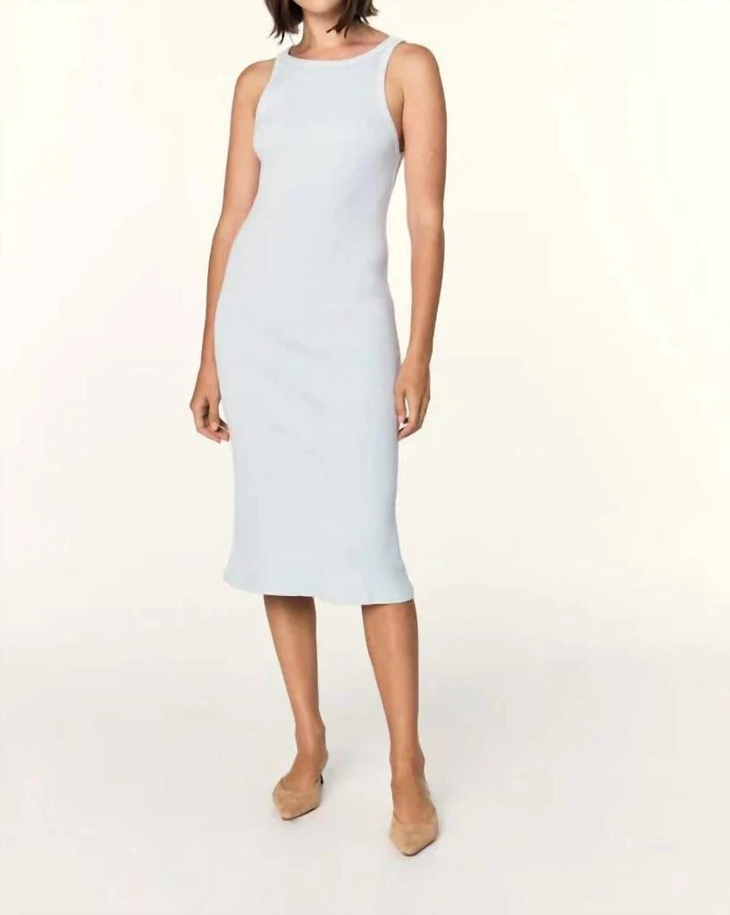 AMO Ballet Rib Dress In Blue Poppy 1