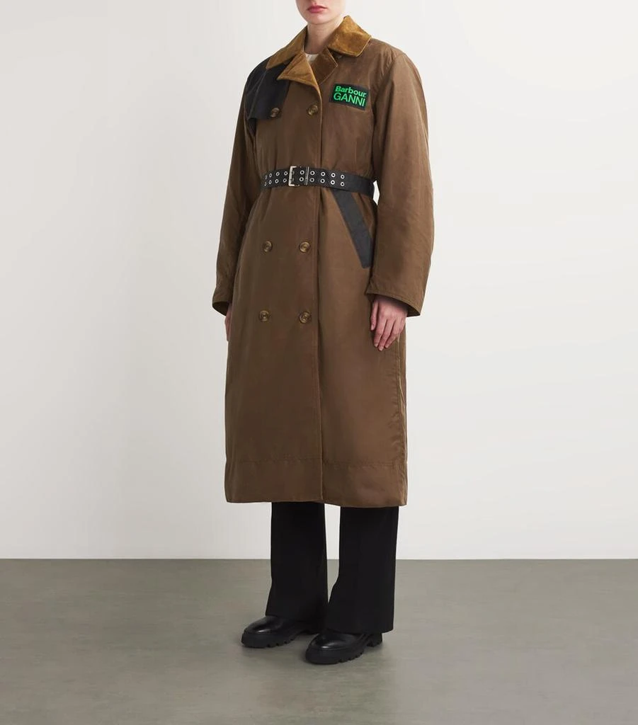 Barbour x GANNI Waxed Trench Coat 3