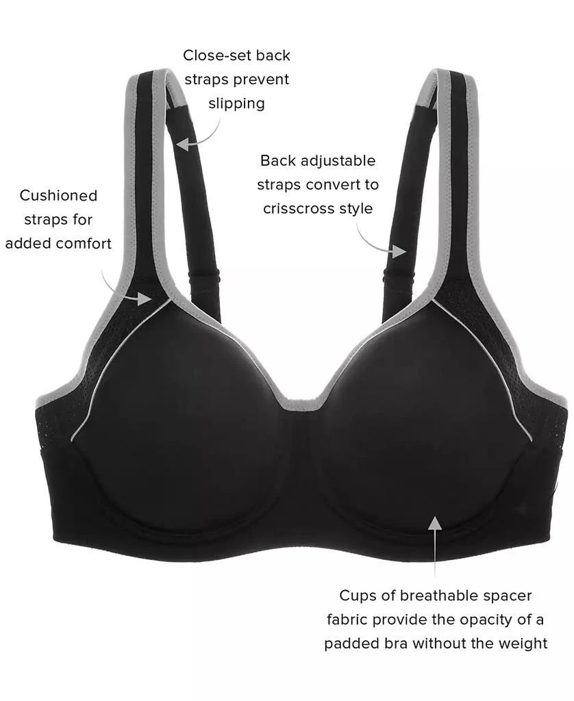 Wacoal Women's Contrast Trim Contour Sport Bra 853302 6