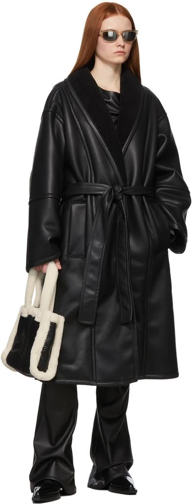 STAND STUDIO Black & Off-White Quilted Small Liz Tote 6