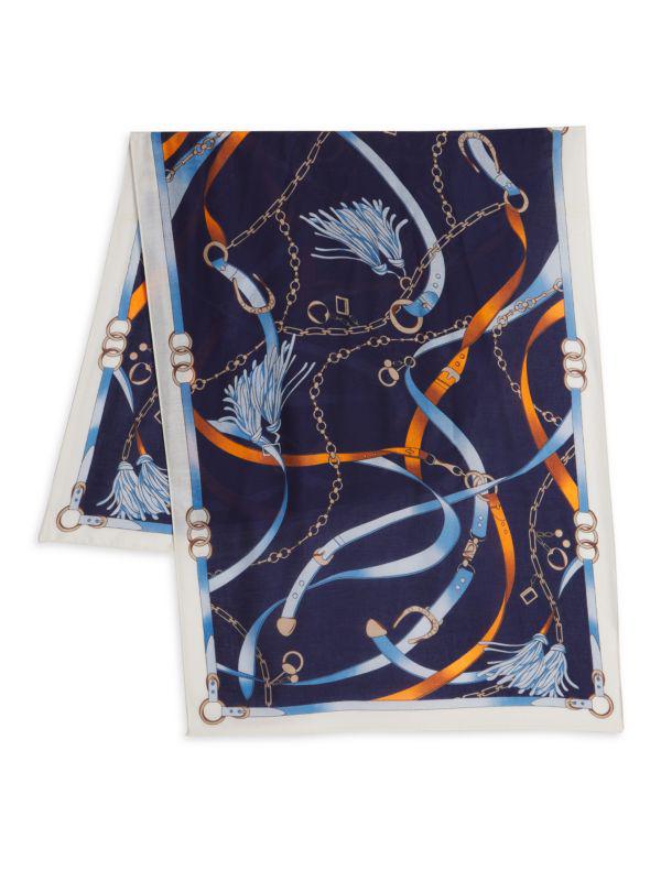 La Fiorentina Chain Print Satin Scarf