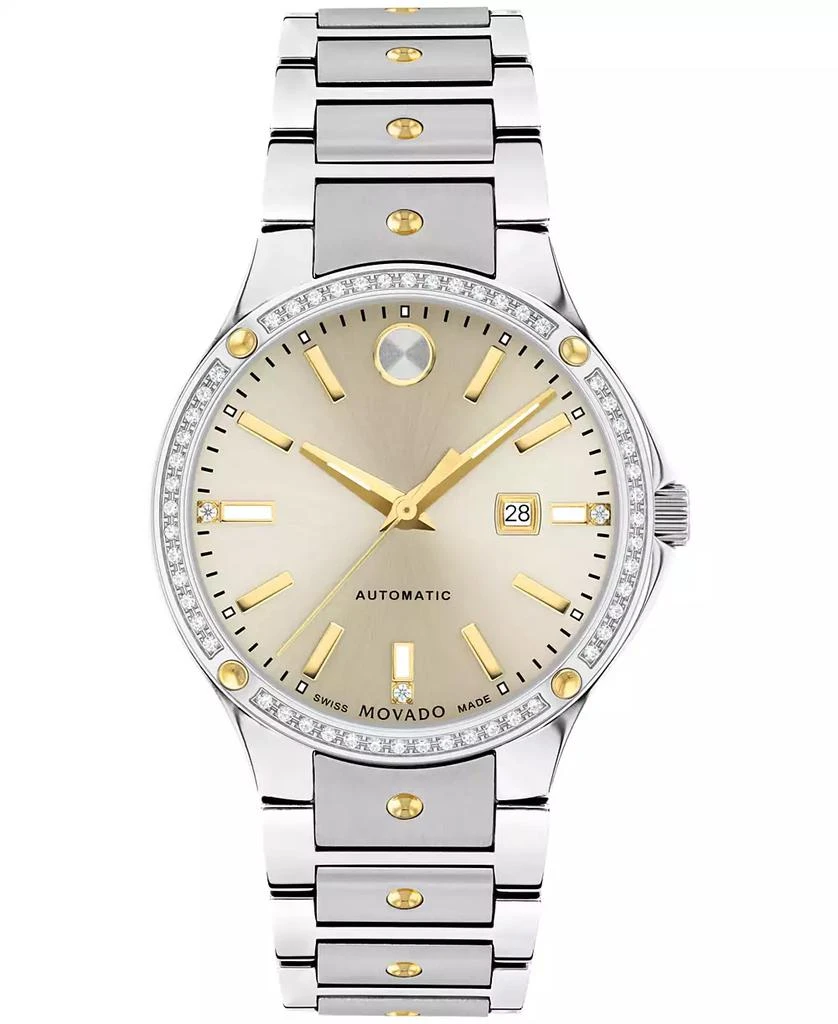 Movado Women's Se Automatic Swiss Automatic Silver-Tone Stainless Steel Yellow PVD Bracelet Watch 33mm 1