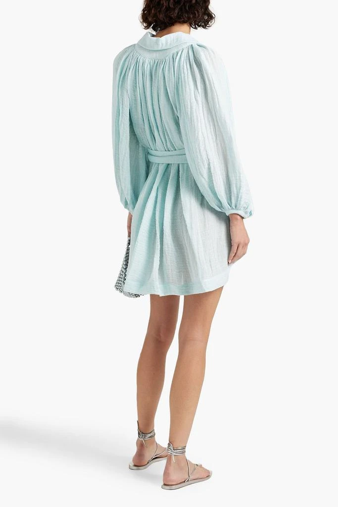 LISA MARIE FERNANDEZ Linen-blend gauze mini dress 3