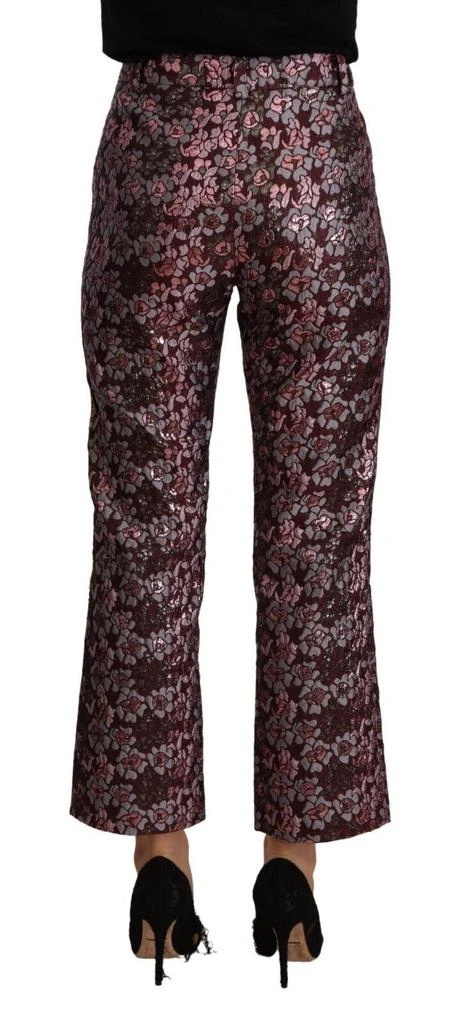 House of Holland House of Holland High Waist Jacquard Flared Cropped Trousers 3