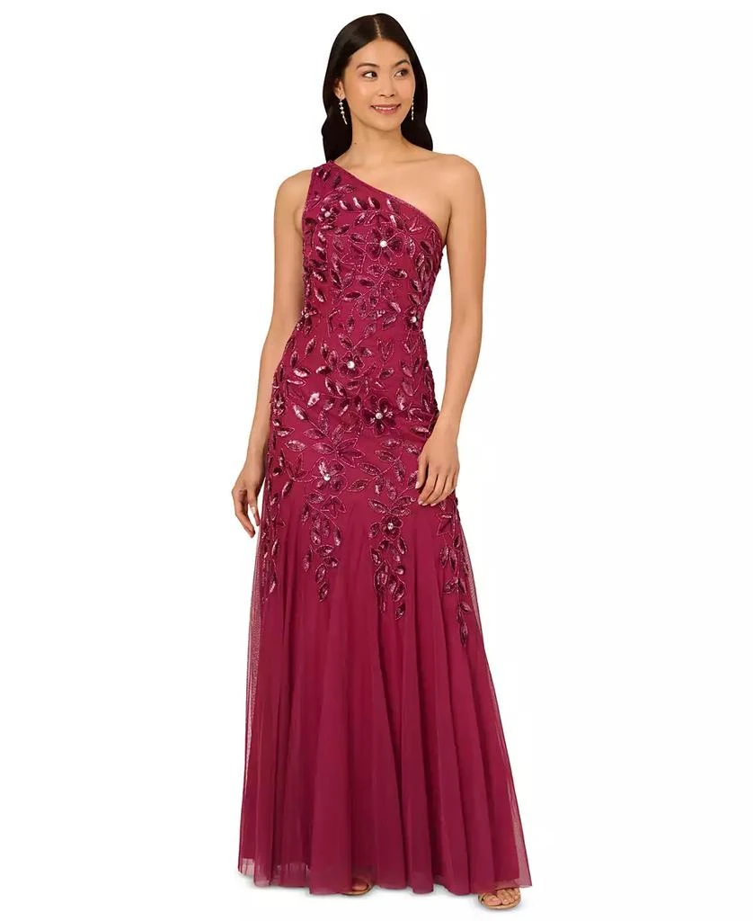 beaded plus size wedding dress ADRIANNA PAPELL AP1E211056 ANKLE LENGTH BEADED GOWN main image 1