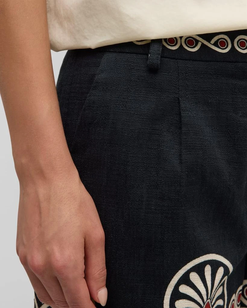LA DOUBLE J Abstract Pleated Cotton Boyfriend Shorts 5
