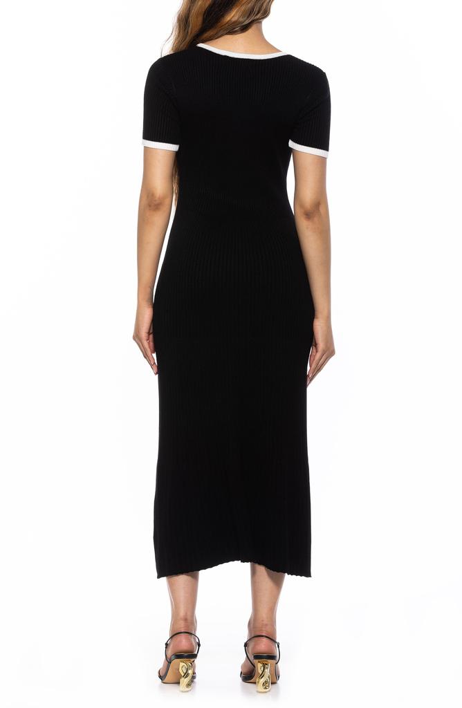 ALEXIA ADMOR Keiko Rib Ringer Midi Sweater Dress