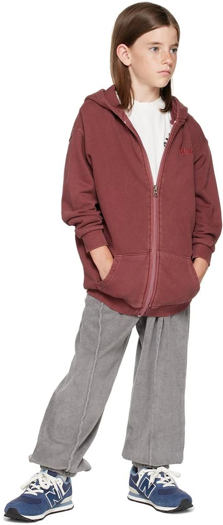 BlabLakia Kids Burgundy Embroidered Hoodie 4