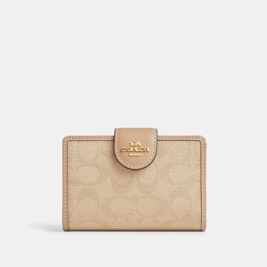 Coach Medium Corner Zip Wallet With Signature Canvas 1