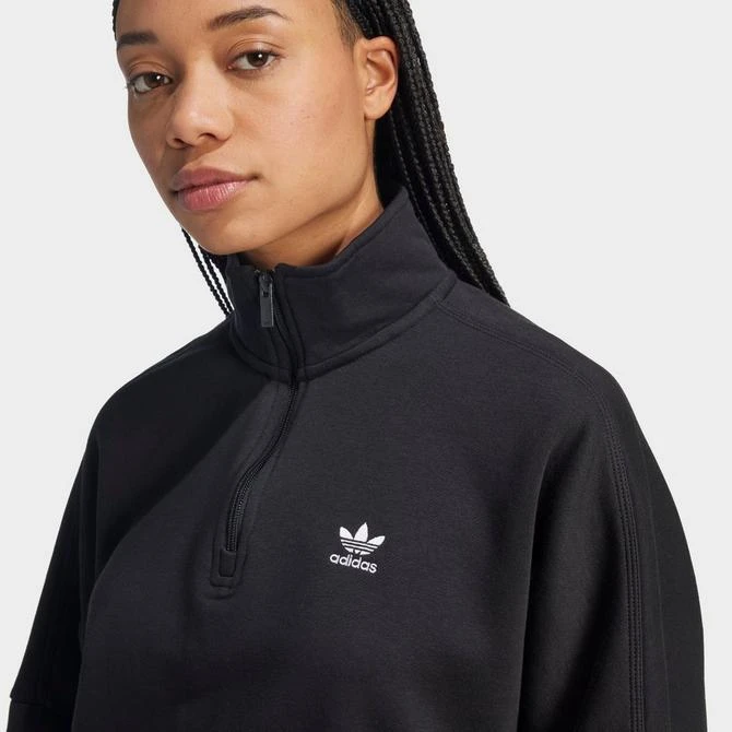 Adidas Women's adidas Originals Trefoil Essentials Half-Zip Fleece Sweatshirt 7