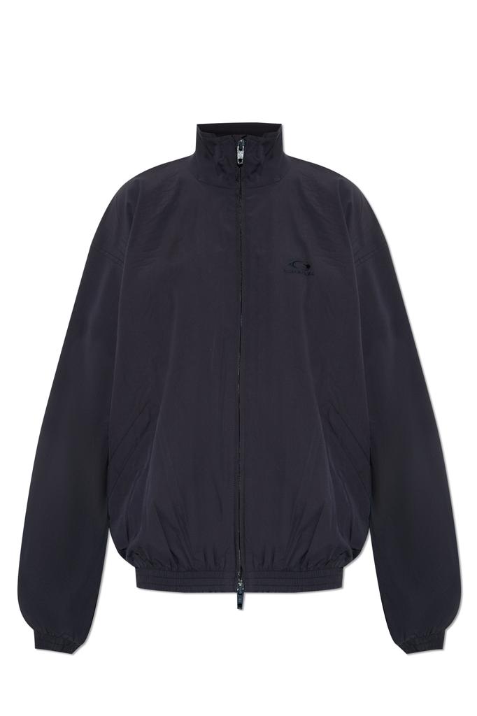 ジャケット Balenciaga Draped black bomber jacket in technical micro-fai Balenciaga Draped black bomber jacket in technical micro