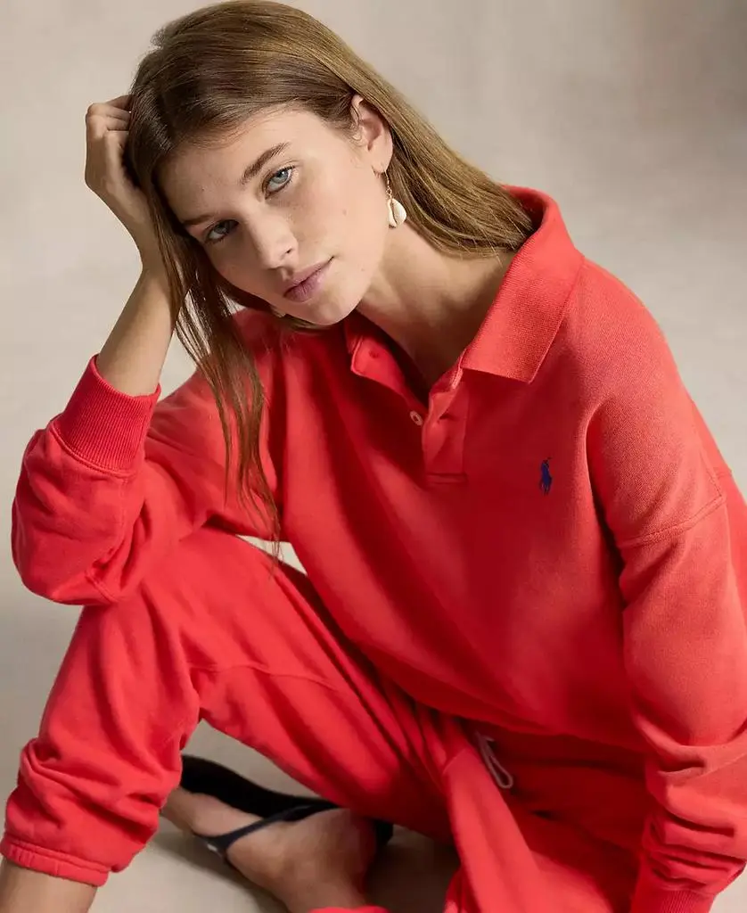 Ralph Lauren Women's Lightweight Fleece Long-Sleeve Polo Sweatshirt