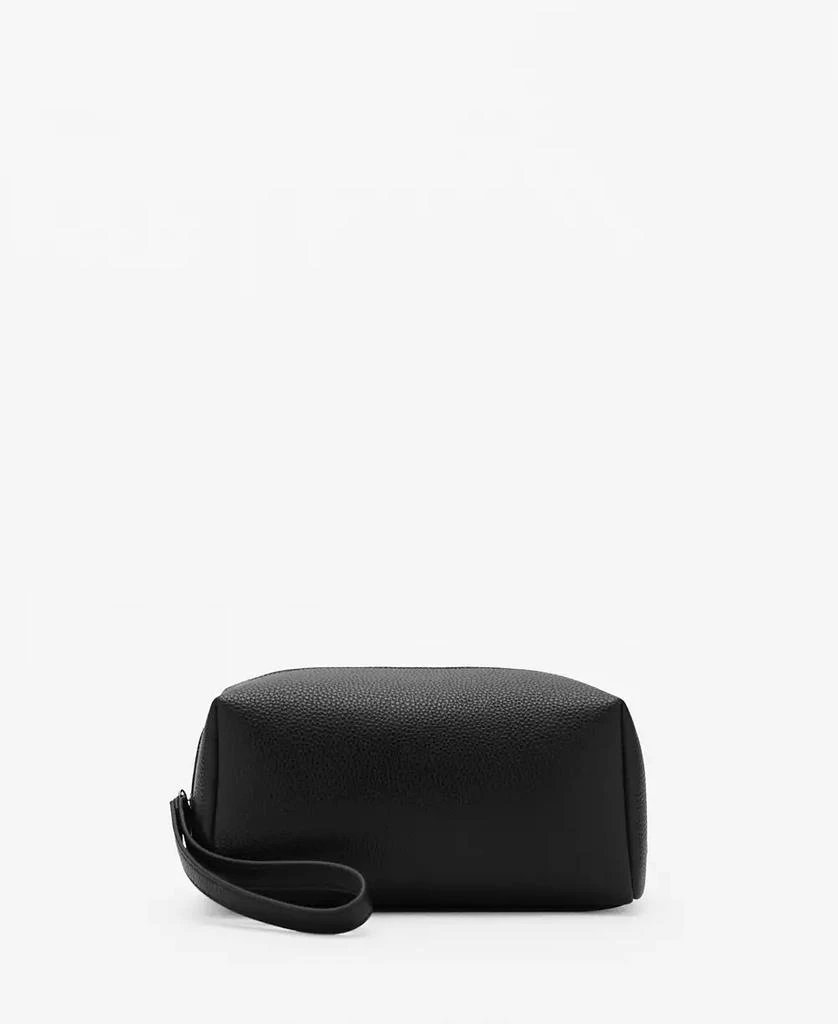 Mango Men
s Contrast-Strap Pebbled Cosmetic Bag