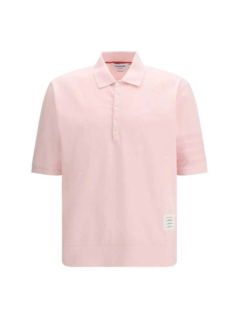Thom Browne Thom Browne Ottoman 4-Bar Logo Patch Polo Shirt 1