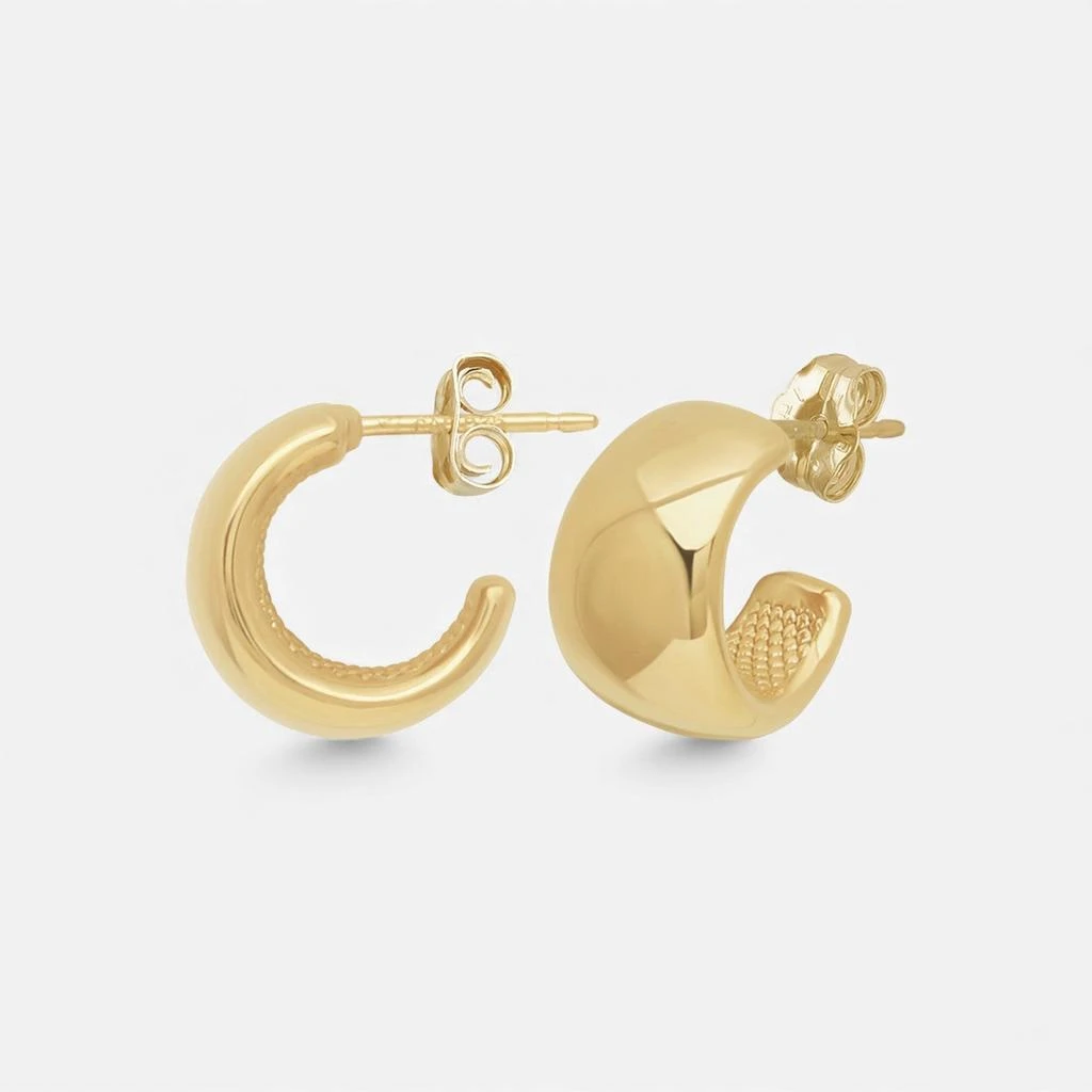 Ina Mar Ina Mar 14K Yellow Gold Flat Band Hoop Earrings 21/3368 1