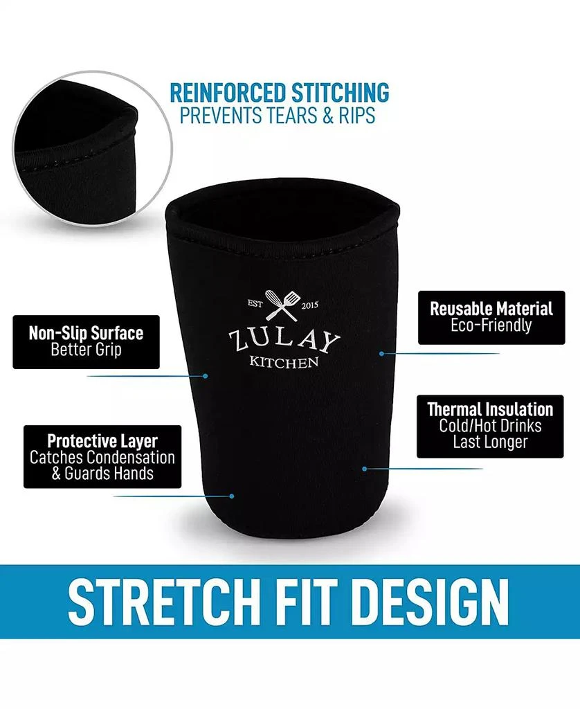 Zulay Kitchen Reusable Neoprene Medium Coffee Sleeve – Fits 22oz to 24oz Iced Cups 2