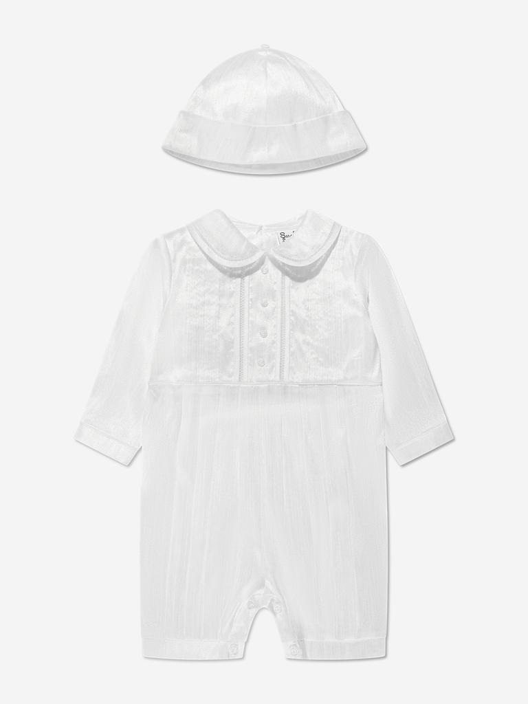 Sarah Louise Sarah Louise Baby Boys Romper And Hat in White
