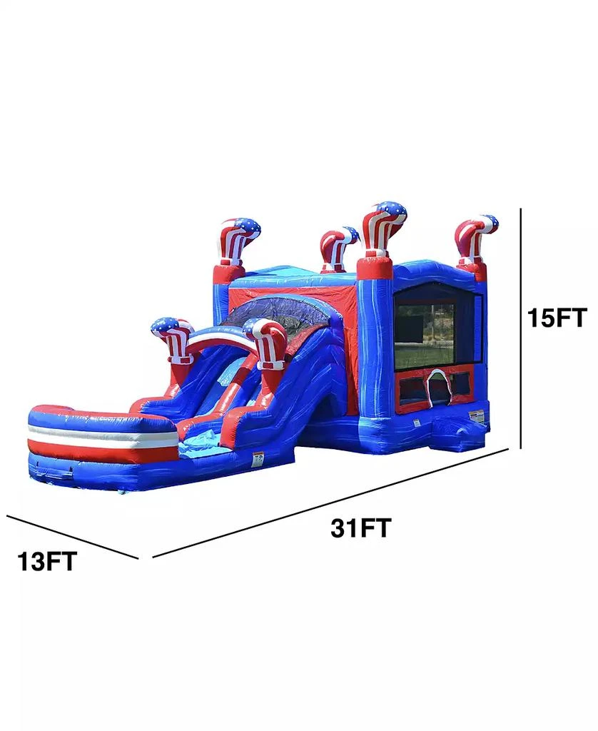 Jumporange American Boxing Commercial Grade Bounce House Water Slide with Pool for Kids and Adults (with Blower), Basketball Hoop, Wet Dry Combo, Outdoor, Big Inflatable, Birthday Party Rental 8