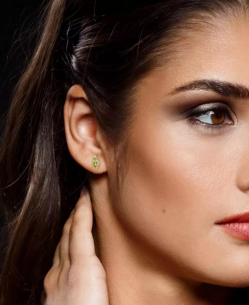 Macy
s Peridot (4/5 ct. t.w.) Marquise Stud Earrings in 14k Yellow Gold 2