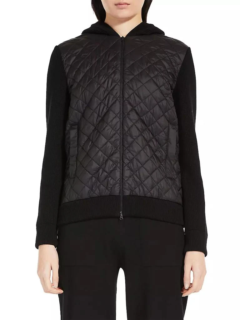 Max Mara Leisure Quilted & Knit Zip-Front Hoodie 1