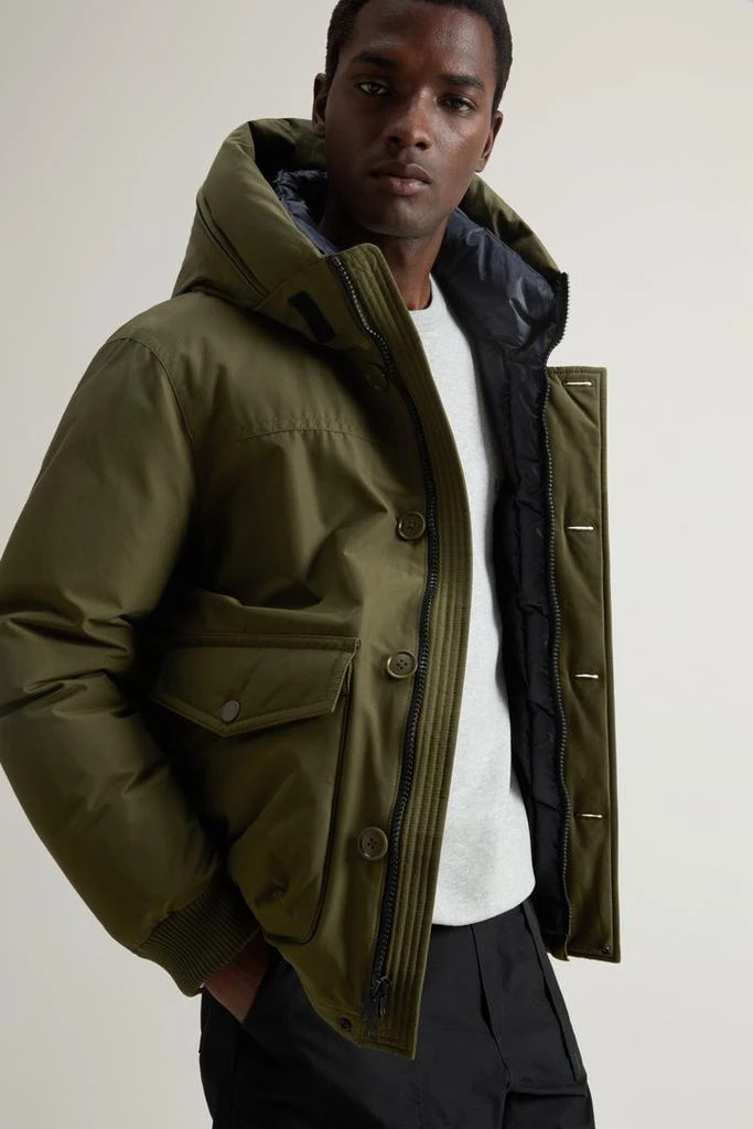 Woolrich Ramar Cloth Bomber Jacket with Hood - Men - Green 5