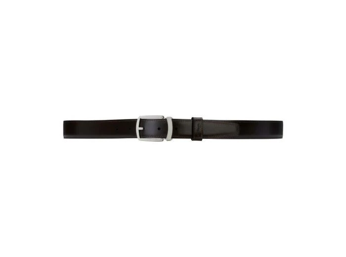 S.T. Dupont Ceinture noire boucle guilloché en palladium 1