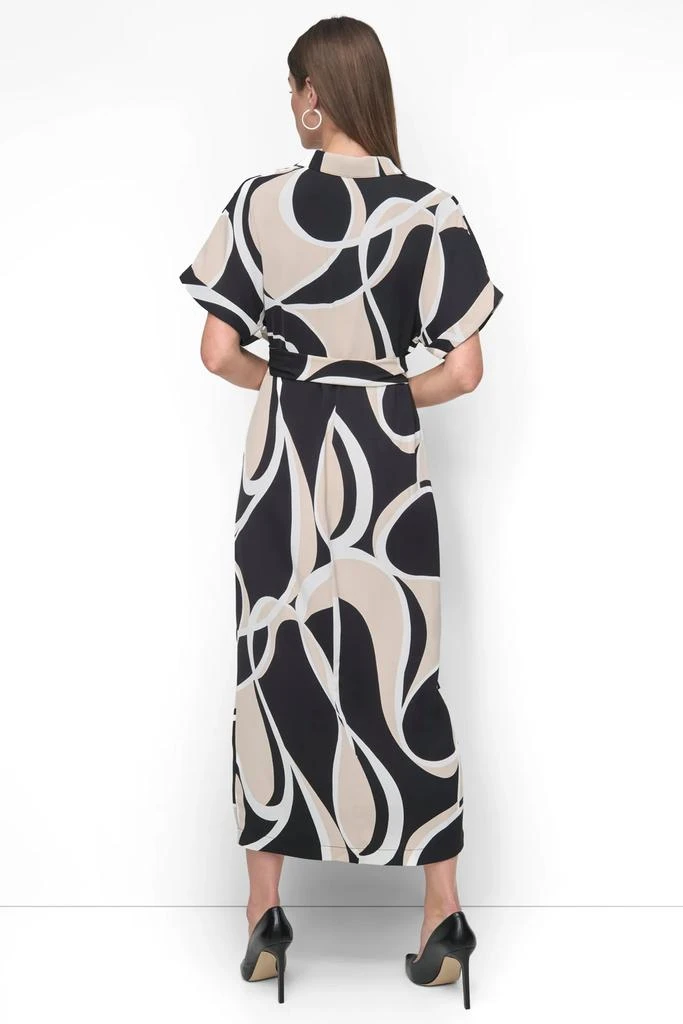 DKNY DRAPEY CREPE BELTED MAXI DRESS 2