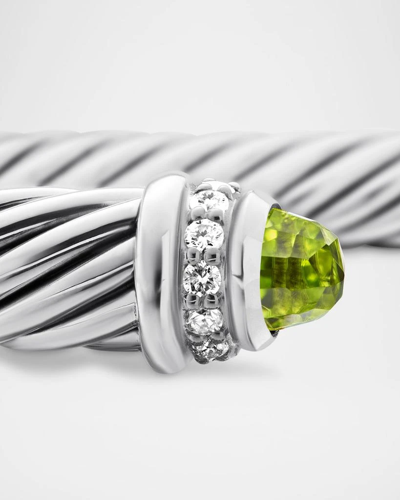 David Yurman Cable Bracelet with Gemstone and Diamonds in Silver, 5mm 4