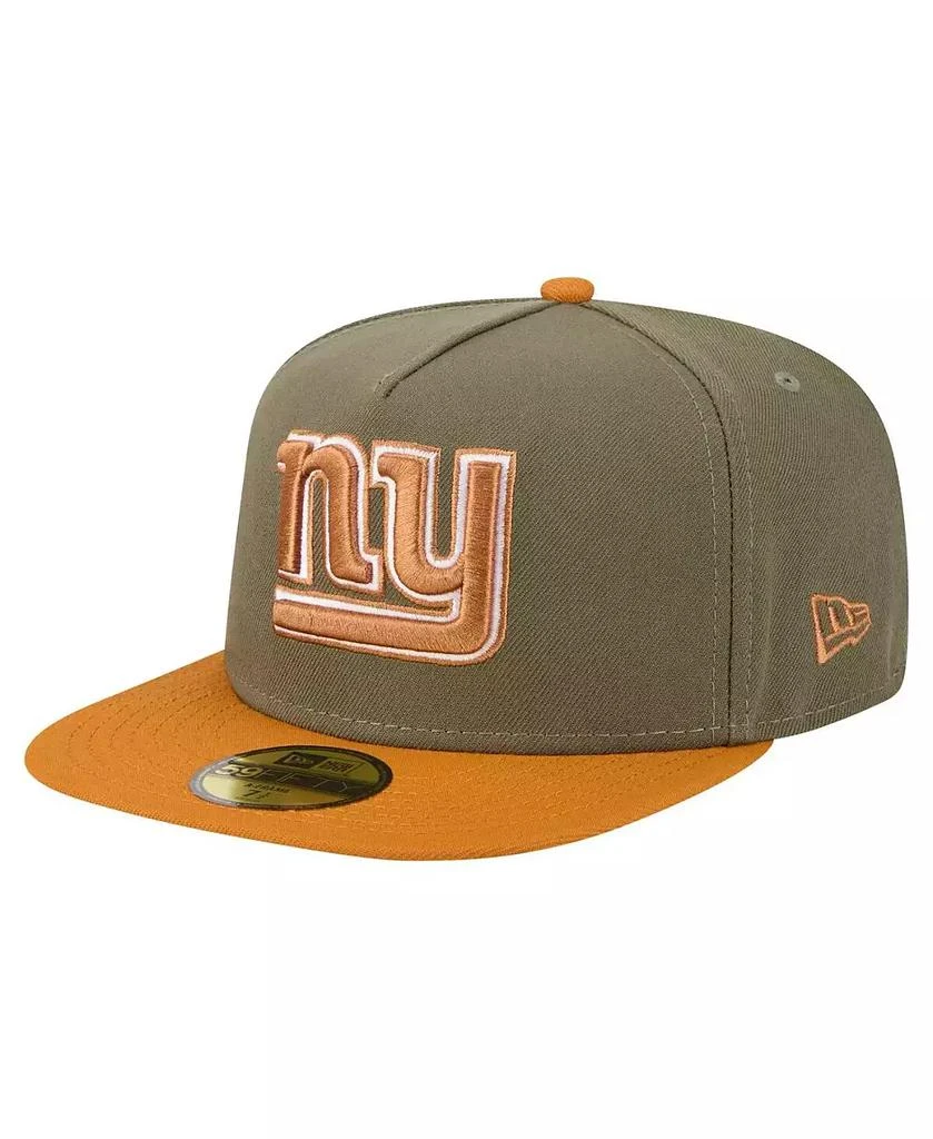 New Era Men's Olive/Brown New York Giants Color Pack A-Frame 59FIFTY Fitted Hat 1