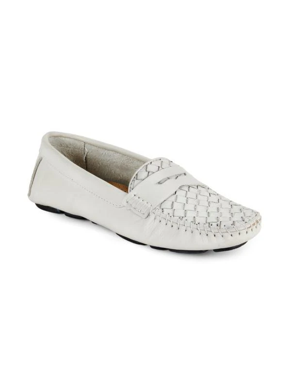 Saks Fifth Avenue Textured Leather Driving Penny Loafers 2