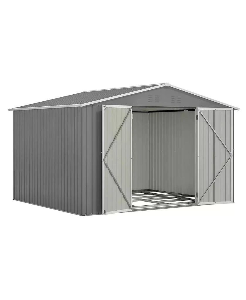 Streamdale Furniture Streamdale 10x8FT All-Weather Metal Storage Shed with Lockable Doors 5