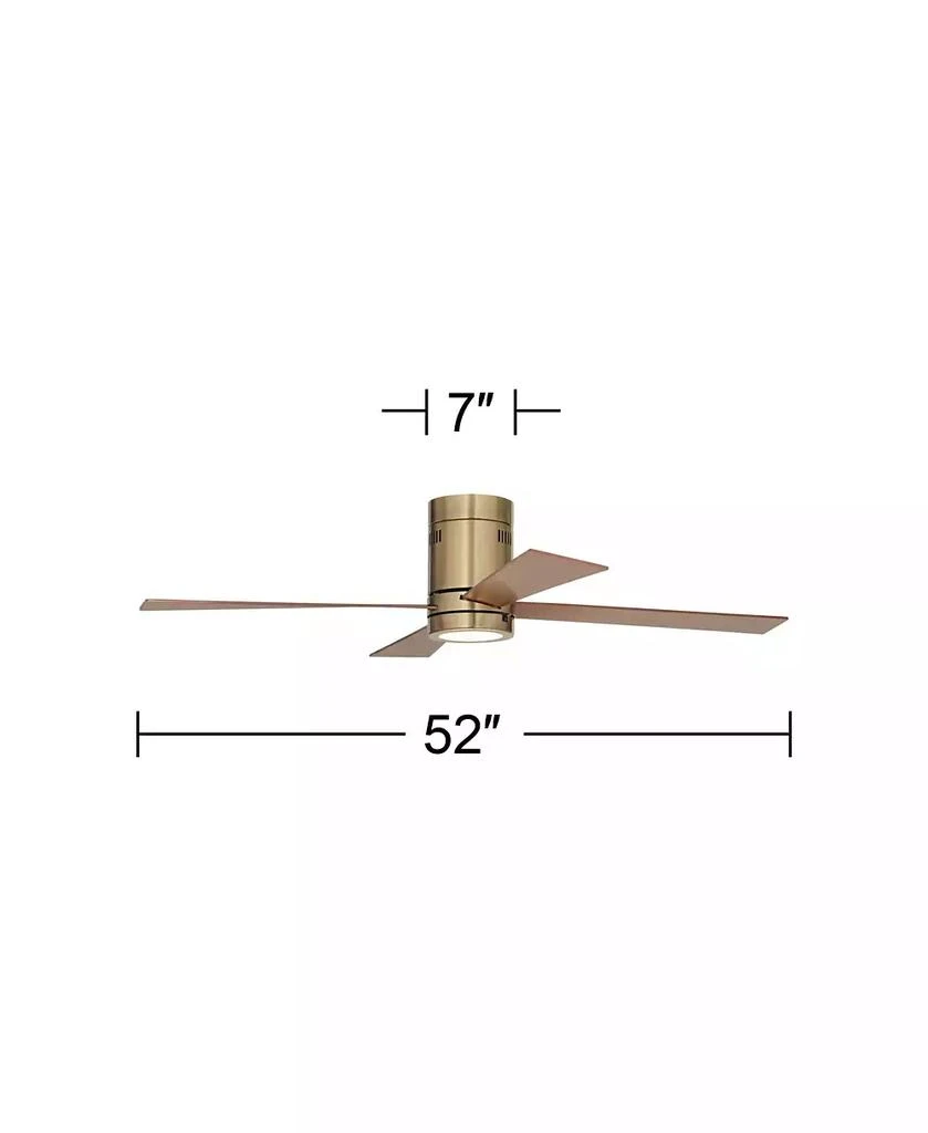 Casa Vieja 52" Revue Modern Indoor Hugger Ceiling Fan with LED Light Remote Control Bronze Soft Brass Walnut Opal Glass for Living Room Kitchen House 2