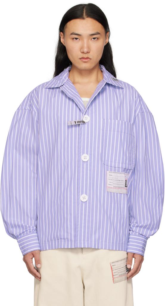 Maison MIHARA YASUHIRO Blue Amateur Sewn Strip Shirt