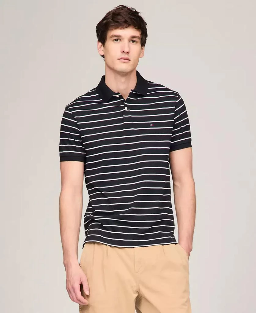 Tommy Hilfiger Men's Regular-Fit Striped Liquid Cotton Polo Shirt 1