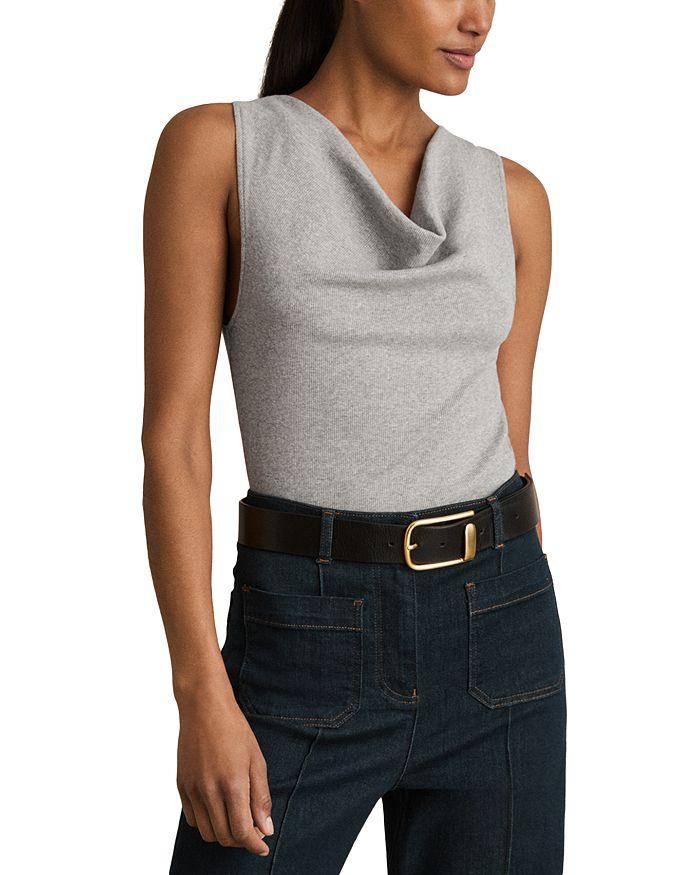 REISS Lyra Rib Cowl Neck Vest