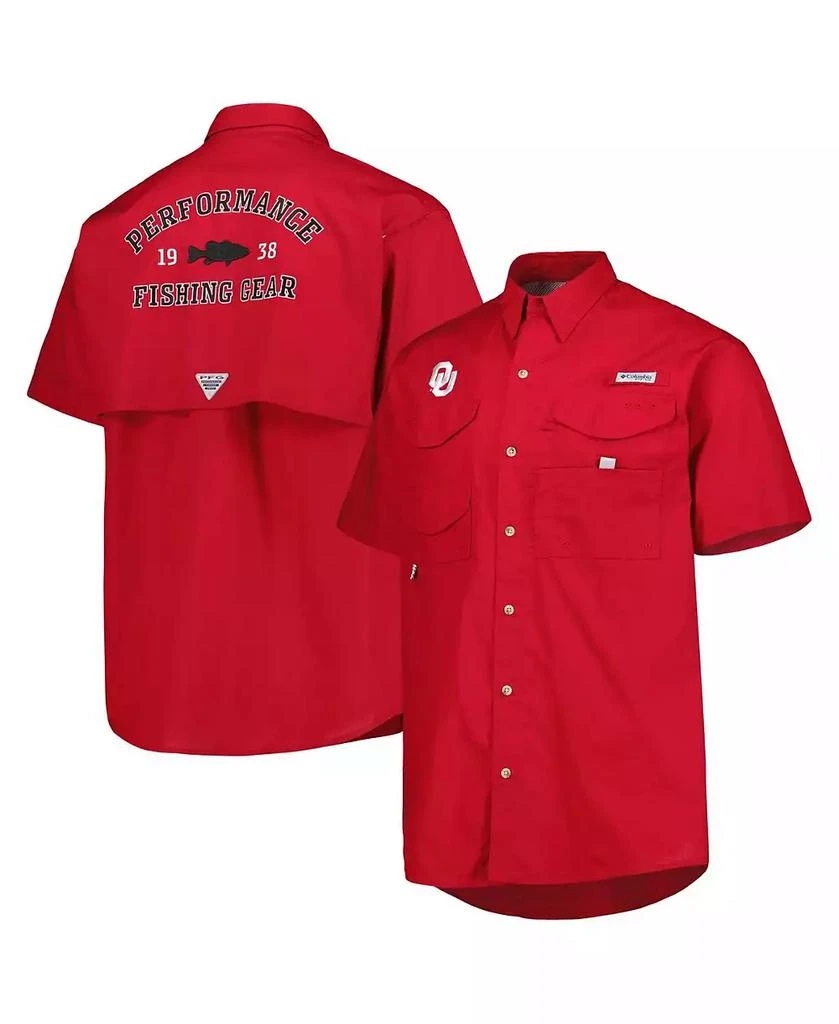 Columbia Men's Crimson Oklahoma Sooners Bonehead Button-Up Shirt 1